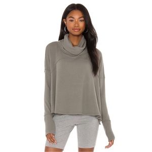 EUC Free People x We the Free Cozy Time Funnel Pullover in Pine - Size Small